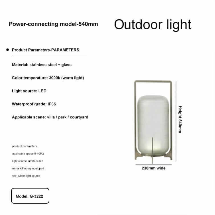 Outdoor Floor Lamp | Cordless LED Garden Lantern — Modern Patio Light