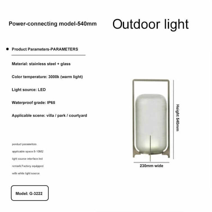 Outdoor Floor Lamp | Cordless LED Garden Lantern — Modern Patio Light