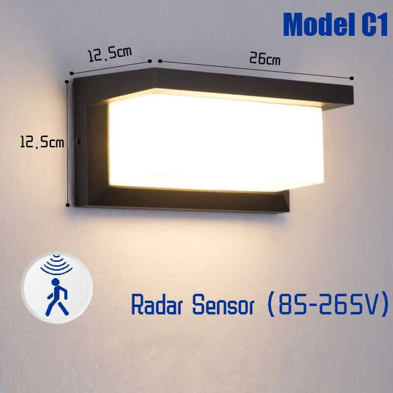 Outdoor Wall Light | LED Wall Light with Sensor — Modern Porch Garden