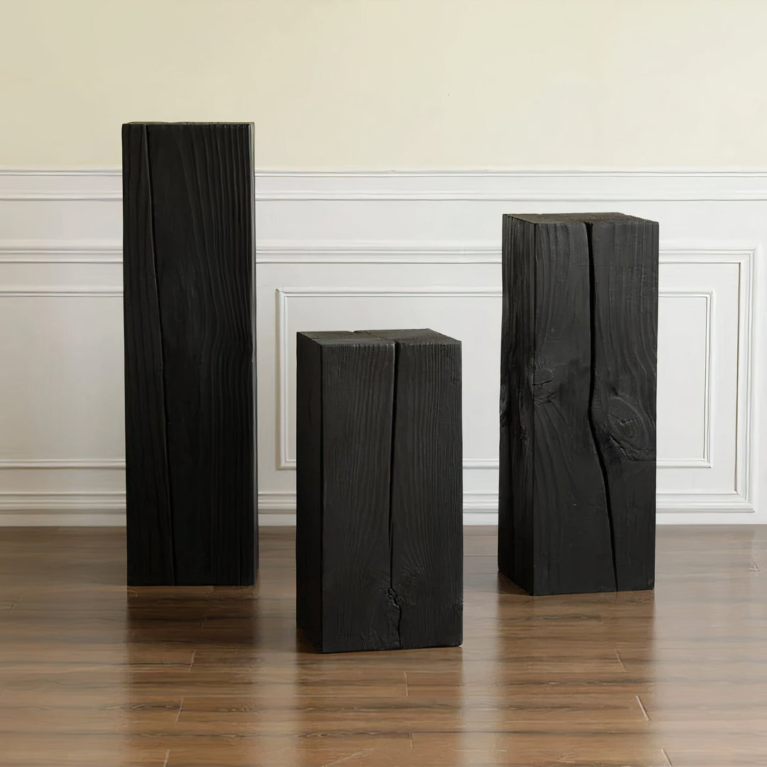 Hima Wooden Tree Stump Decorative Pedestal