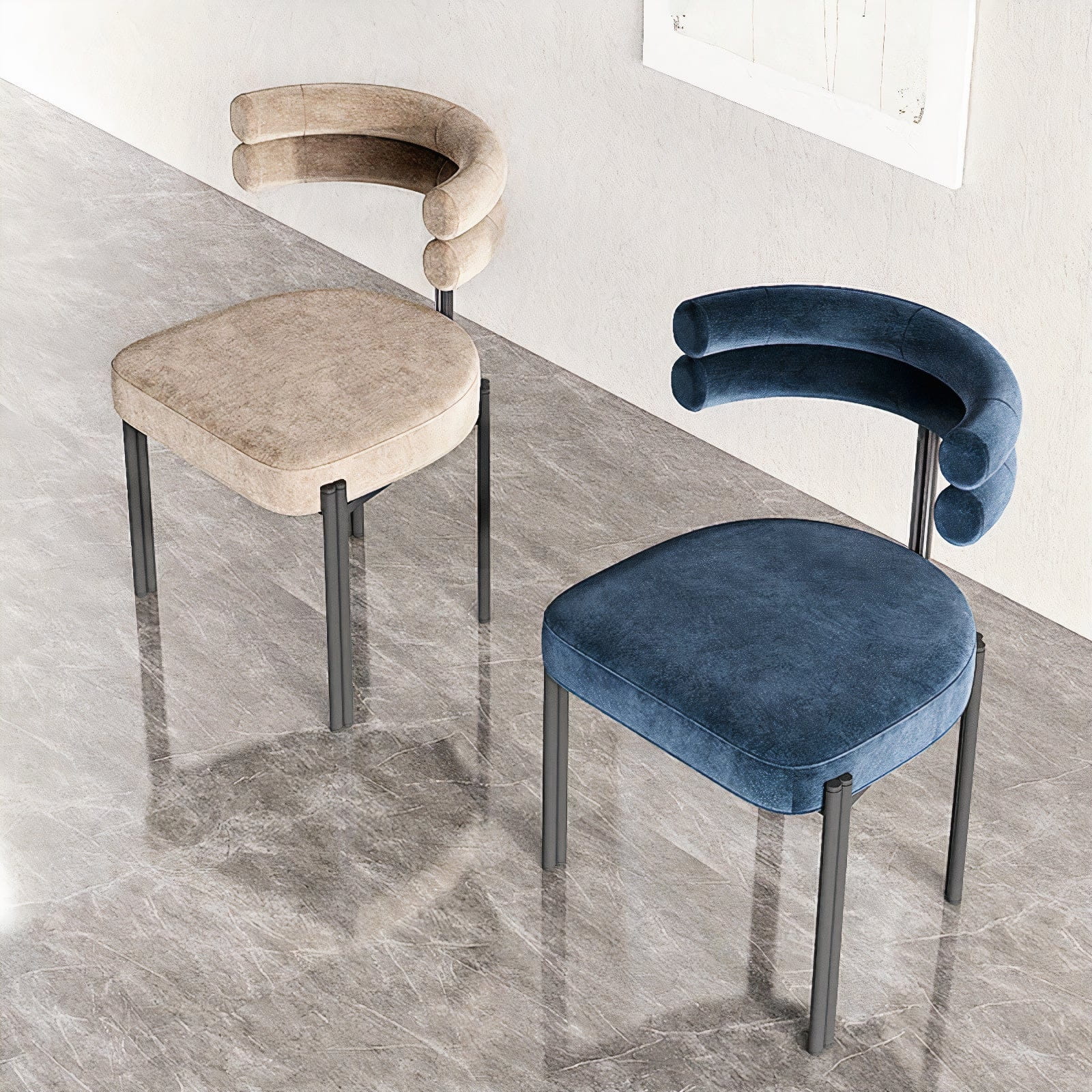 Nova Iron Base Luxury Velvet Chair