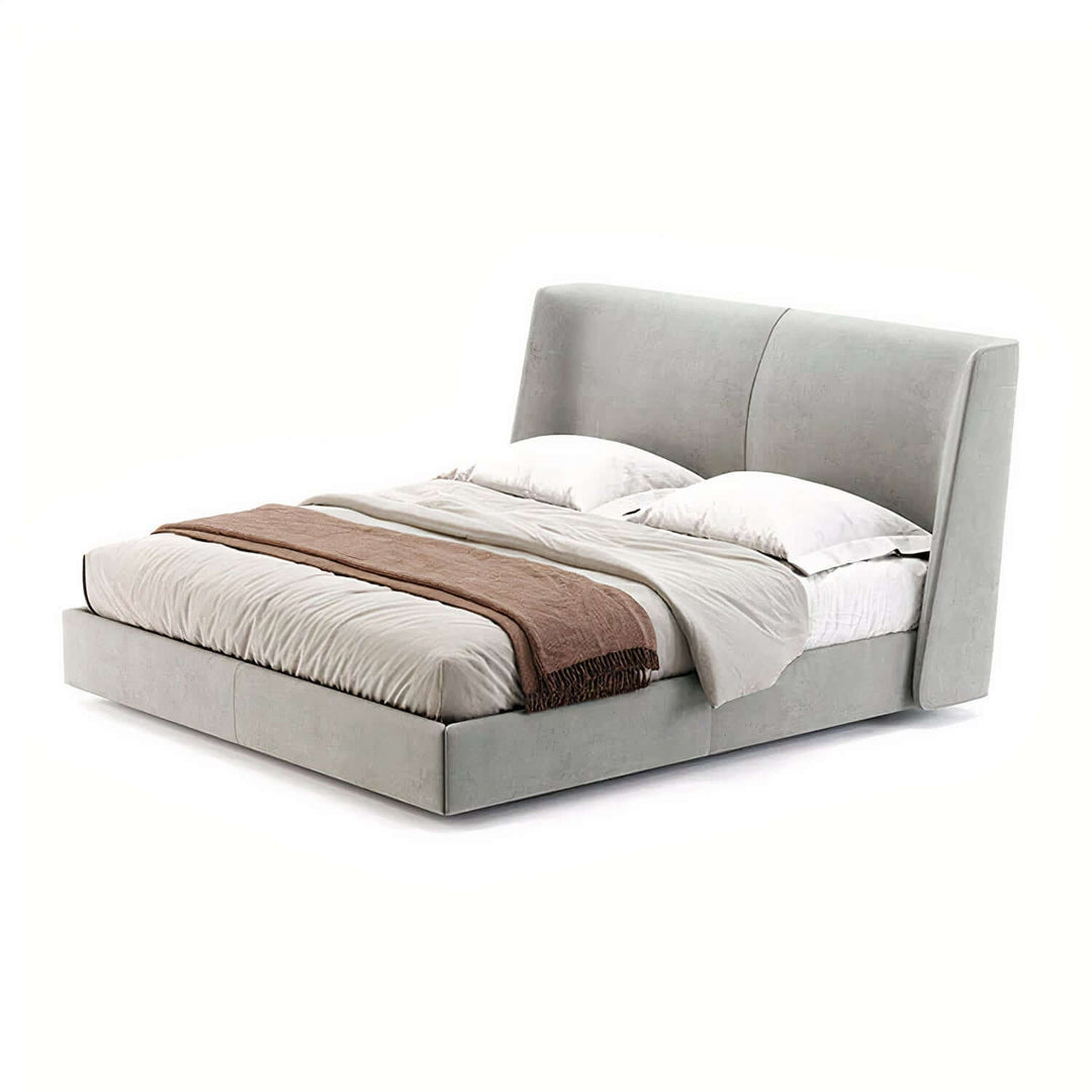 Queen Size Bed - King Bed Beds featuring a luxurious velvet upholstered design and oversized headboard.