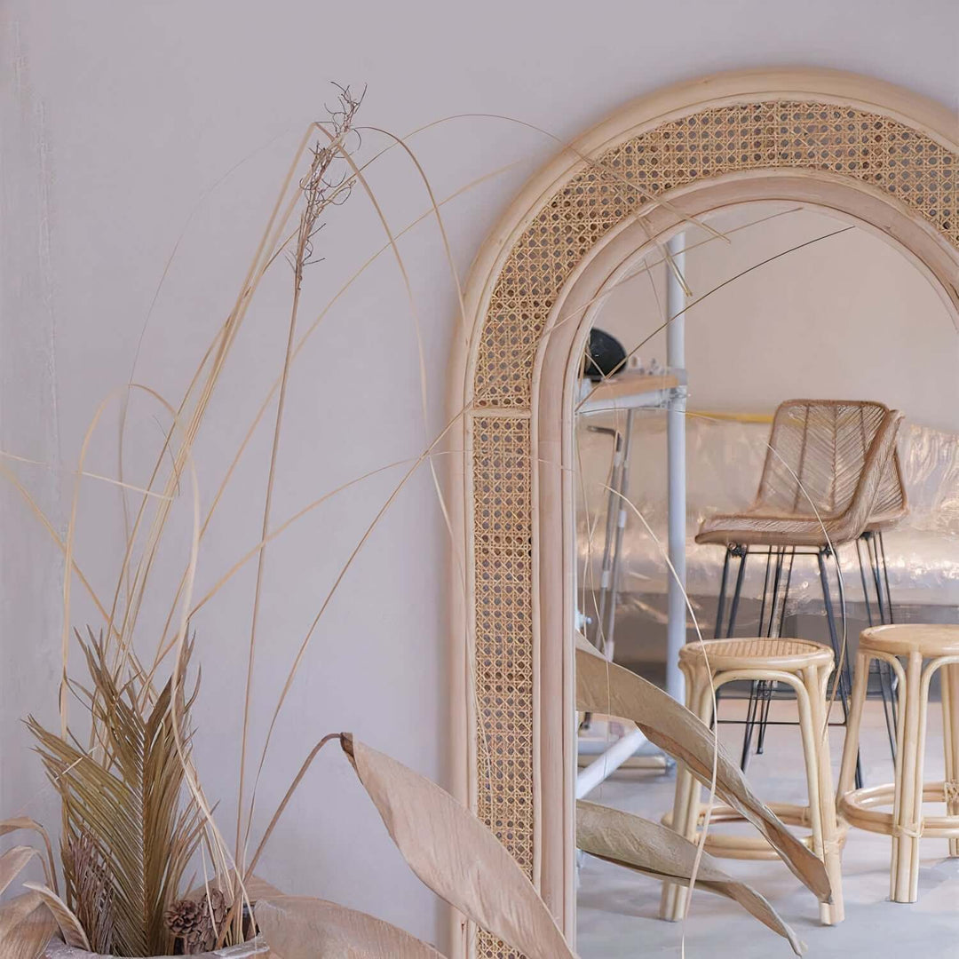 Arched Mirror - Full Length Mirror with elegant design and curved silhouette reflecting beautiful decor.