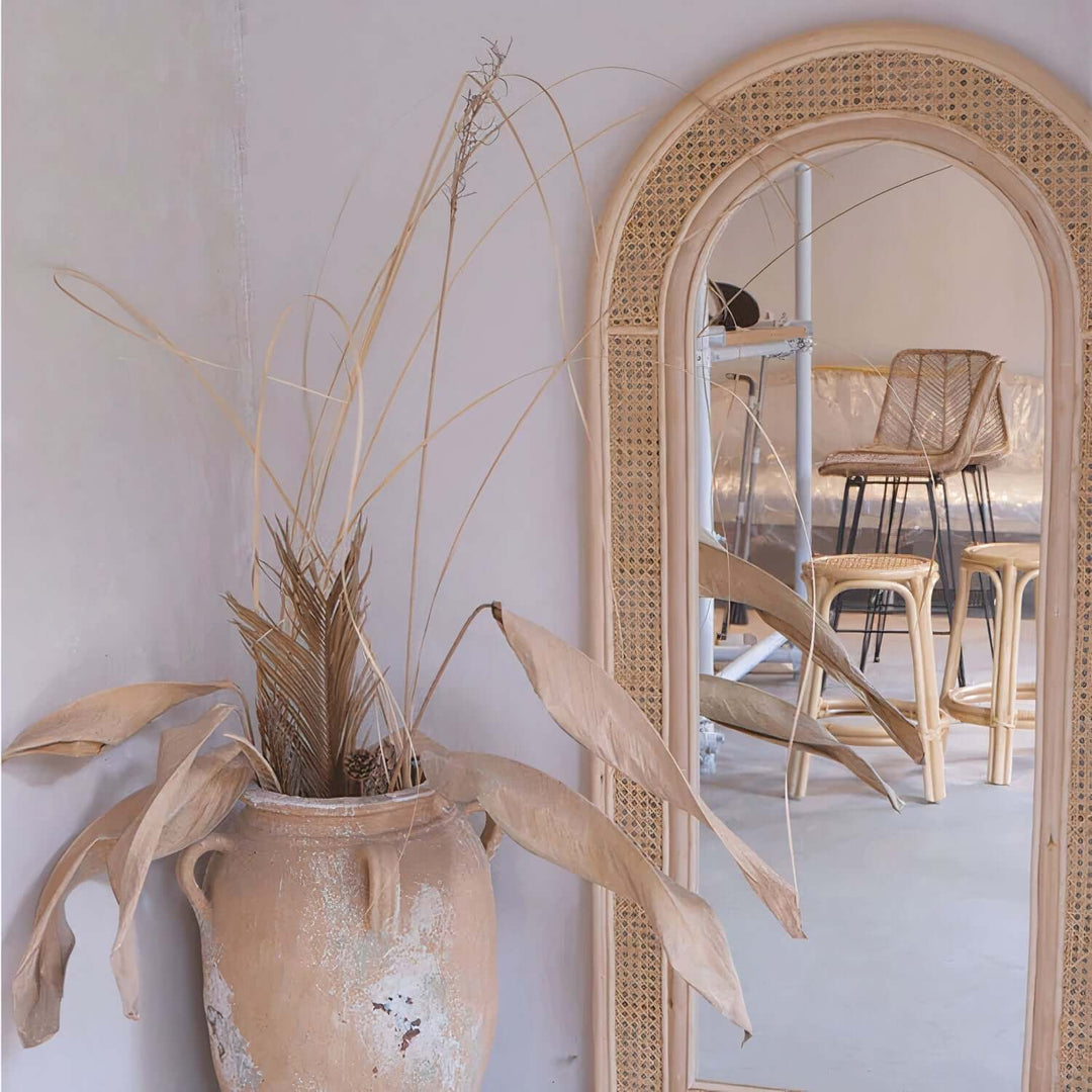 Arched Mirror - Full Length Mirror showcasing an elegant design with natural decor in a stylish interior.