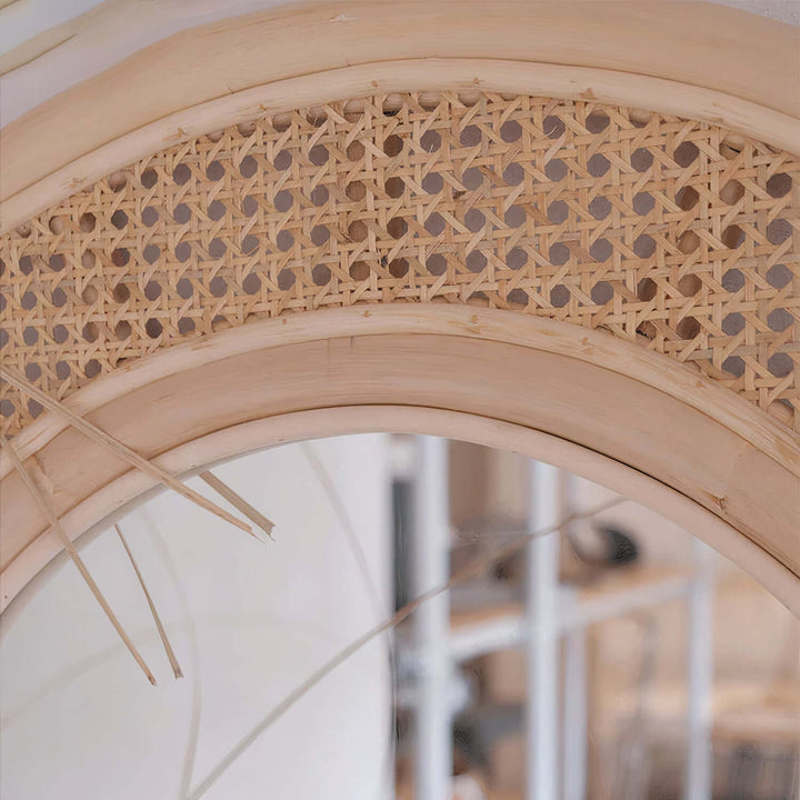 Arched Mirror - Full Length Mirror close-up of elegant woven detail in the arched design.