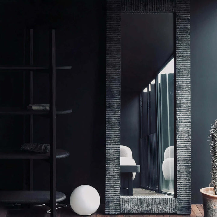 Vanity Mirror - Floor Mirror with textured frame, perfect for bedrooms and modern interiors.