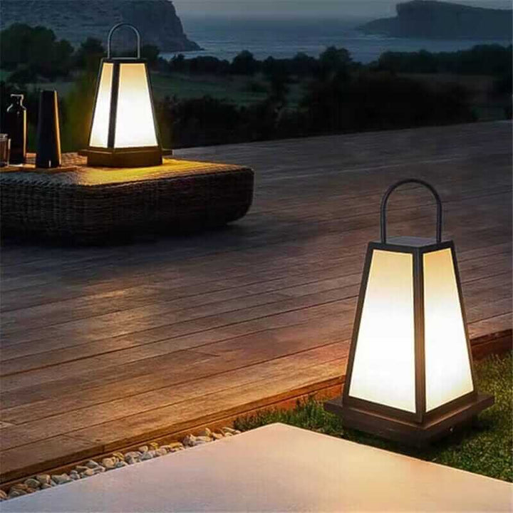 Solar Lantern | Outdoor Garden LED Path Light — Modern Patio Lantern