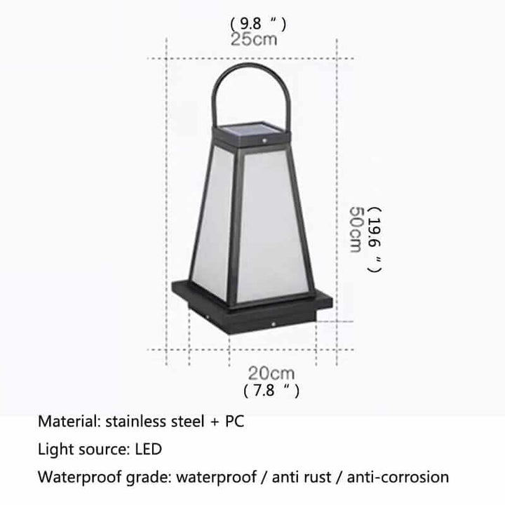 Solar Lantern | Outdoor Garden LED Path Light — Modern Patio Lantern