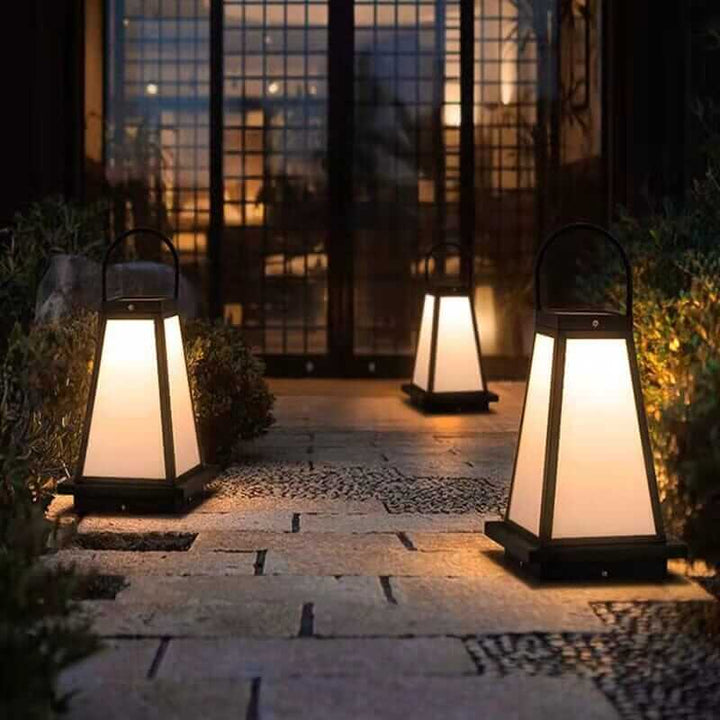 Solar Lantern | Outdoor Garden LED Path Light — Modern Patio Lantern