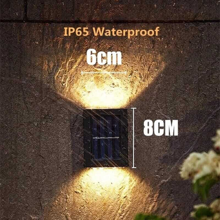 Solar Wall Lights | Outdoor Up Down LED Garden Light — Waterproof Fence