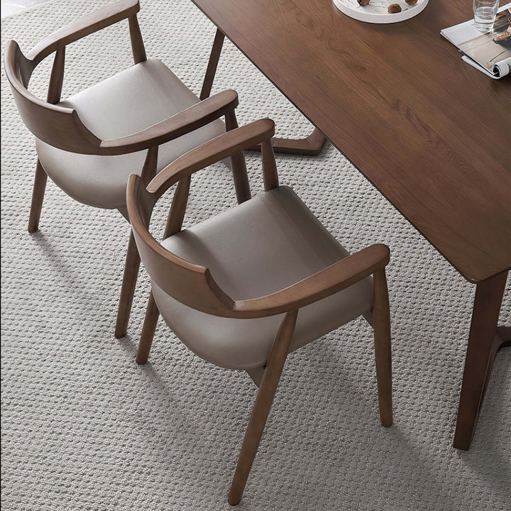 Solid Wood Dining Chair - Dining Room Chair with leather seating, perfect for a stylish dining area.