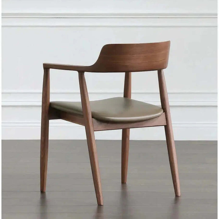 Solid Wood Dining Chair - Dining Room Chair with a sleek wood base and leather seating, perfect for any style home.