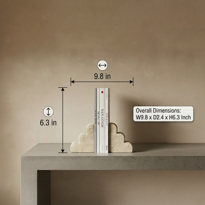 Stone Bookends | Decorative Book Holders — Organic Modern Shelf Decor