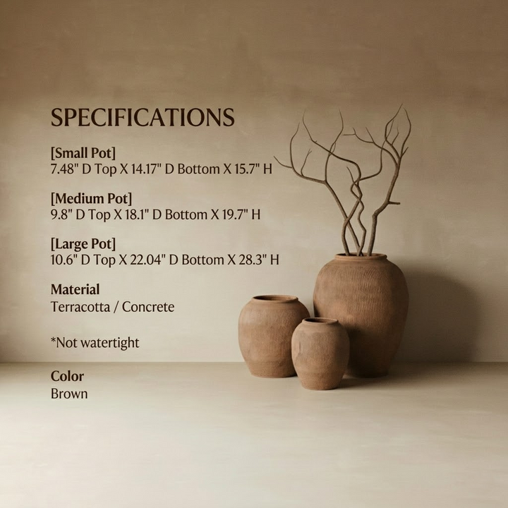 Terracotta Plant Pot | Large Indoor Planter — Organic Modern Living Room