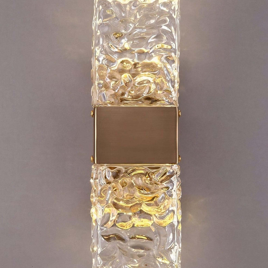 Glass Wall Lights - Wall Sconce Light Shades featuring textured glass and gold accents for modern decor.