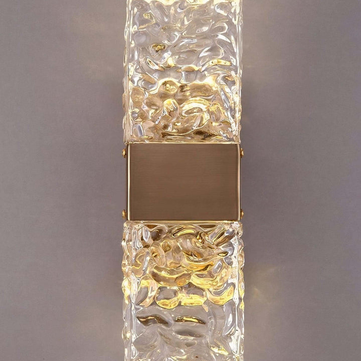 Glass Wall Lights - Wall Sconce Light Shades featuring textured glass and gold accents for modern decor.
