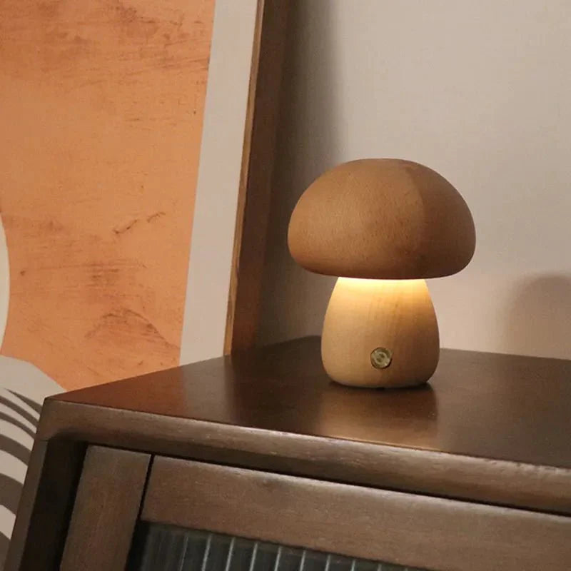 Gavi Wooden Mushroom LED Night