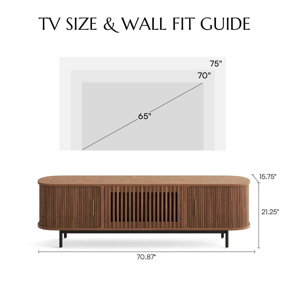 Wood TV Stand | Media Console Cabinet — Mid-Century Living Room