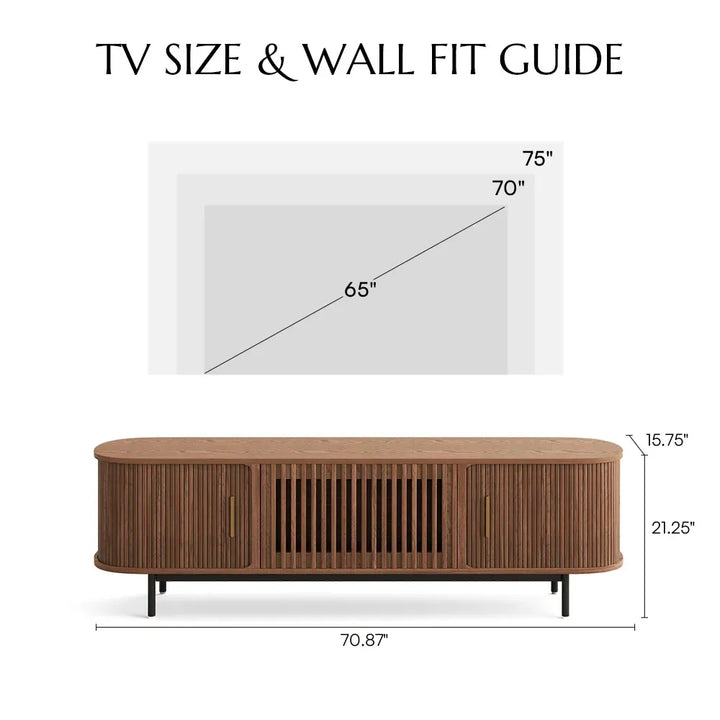 Wood TV Stand | Media Console Cabinet — Mid-Century Living Room
