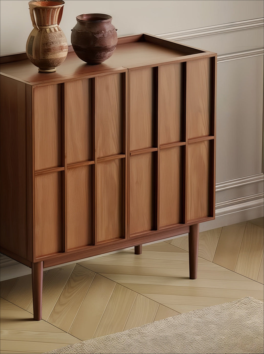 Side Table With Storage - Wood Side Table featuring elegant wood design and storage in a modern living space.
