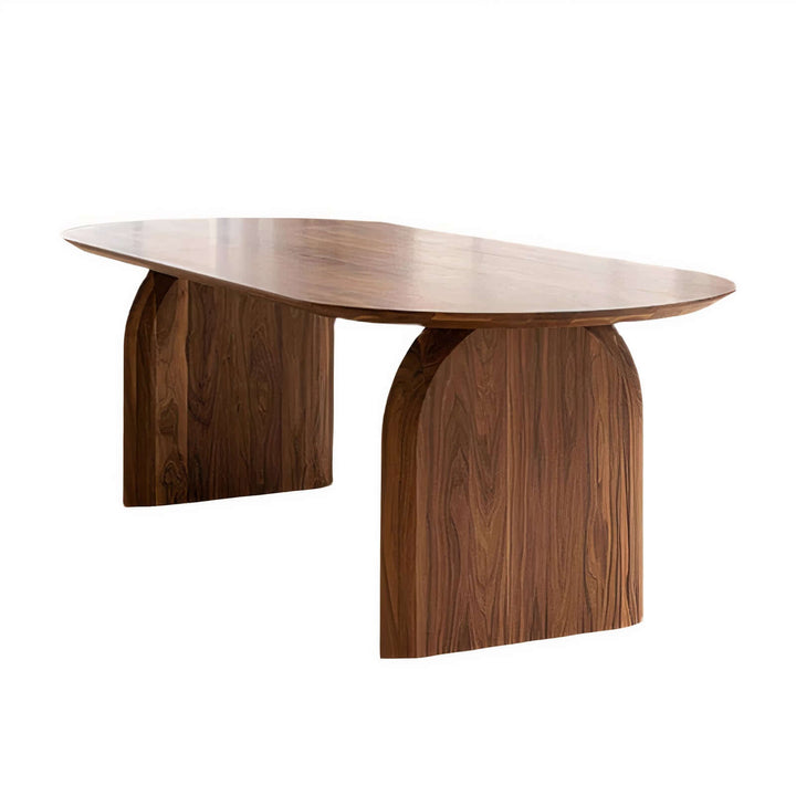 Vintage Wood Dining Table - Dark Wood Dining Table with curved legs in rich dark wood finish.