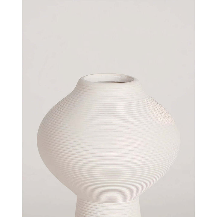Flower Vase - White Vase with a textured ceramic surface, perfect for elegant floral arrangements.