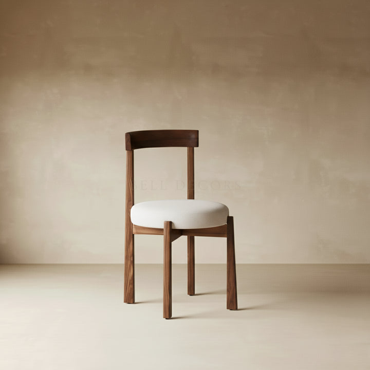 Wood Dining Chair - Natural Beauty with plush velvet cushion and solid ashwood frame.