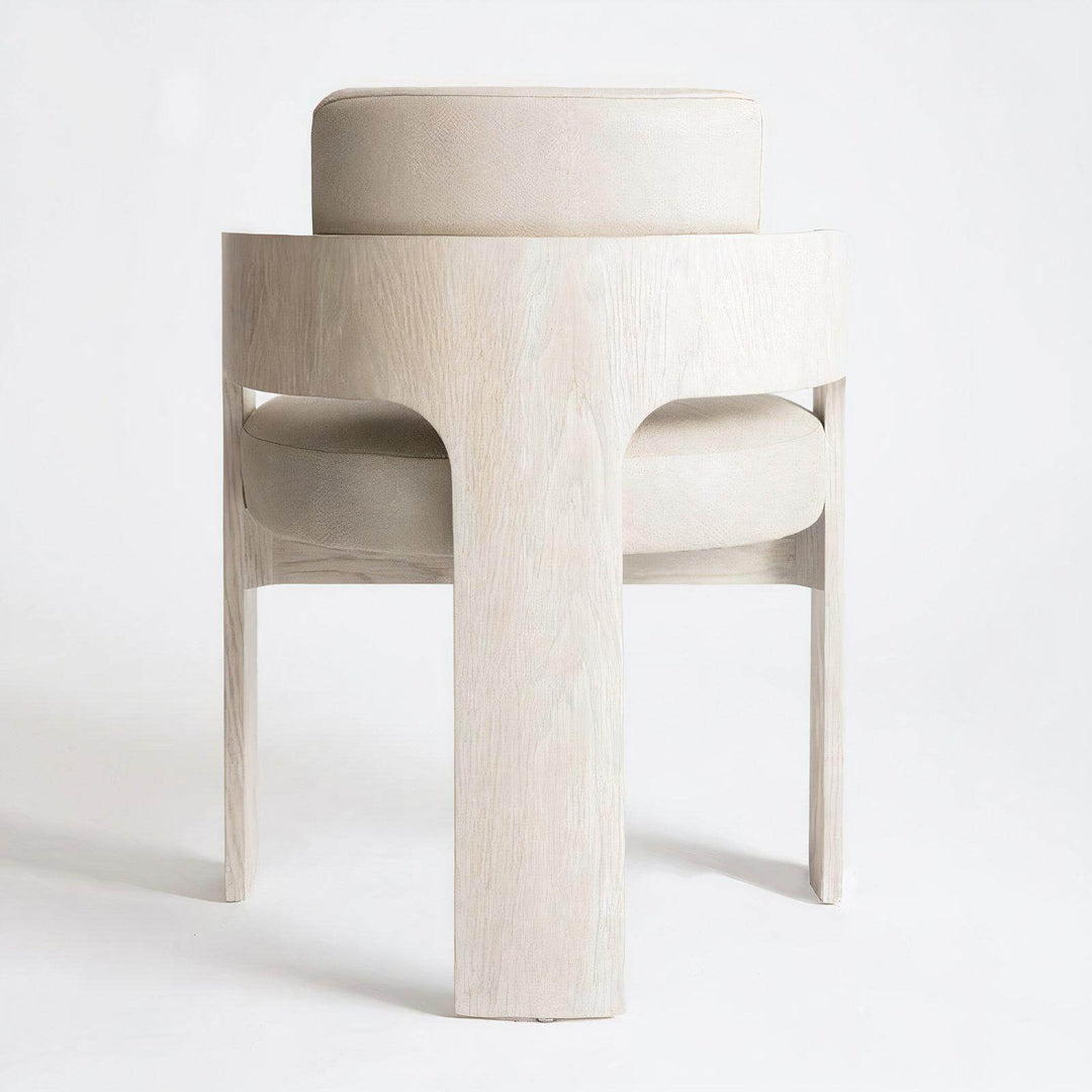 Wood Dining Chair With Cushion - Contemporary Yet Minimalistic featuring soft beige leather and elegant design.