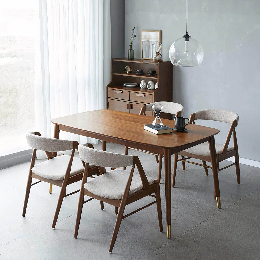 Wood Dining Chair With Cushion - For Your Dining Room set around a modern dining table in an elegant dining space.