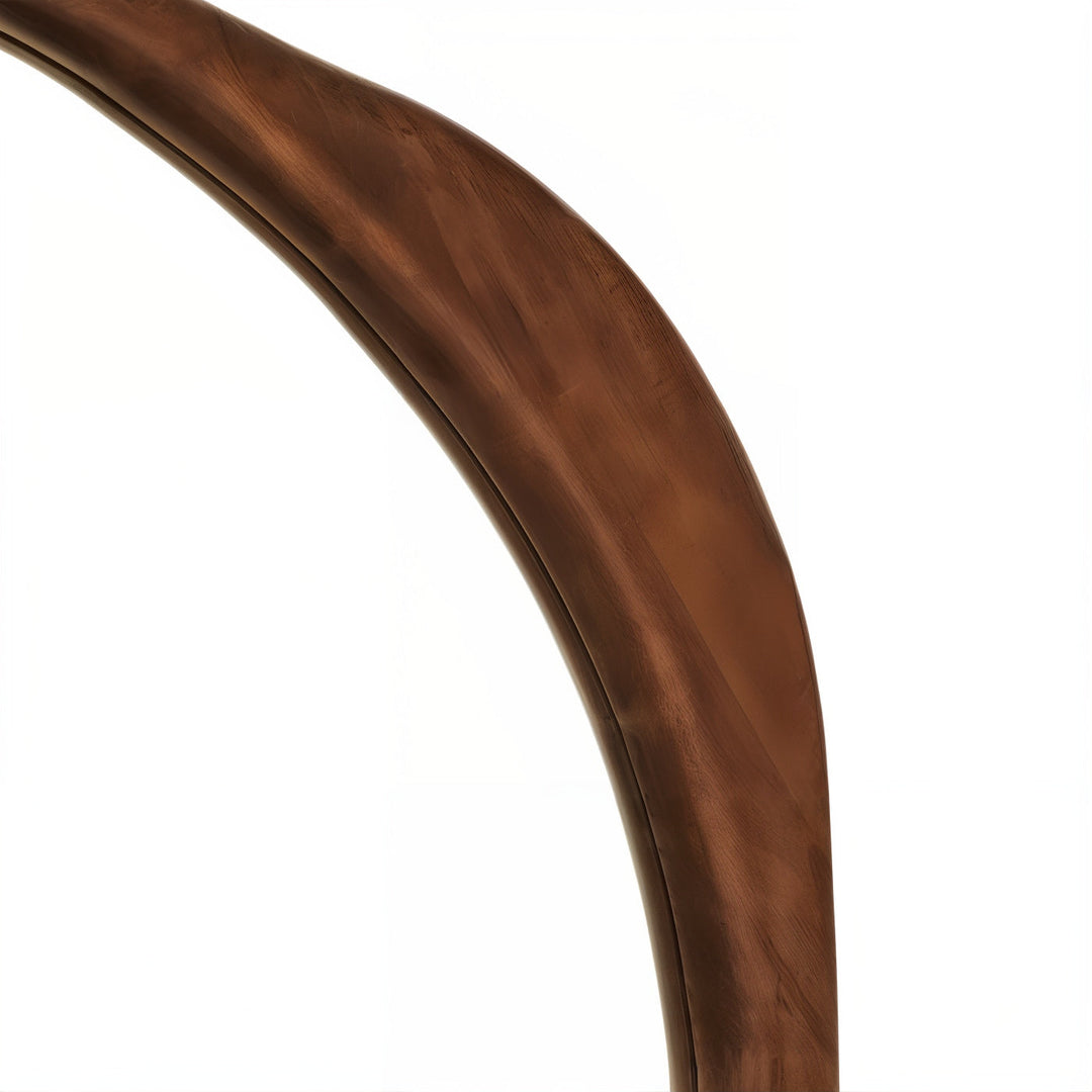 Entryway Mirror - Large Wall Mirror close-up of the arched frame showcasing vintage design and elegant curves.