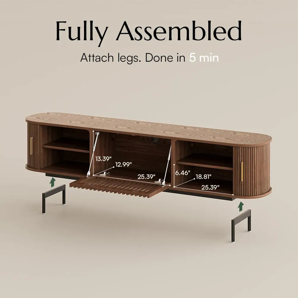 Wood TV Stand | Media Console Cabinet — Mid-Century Living Room