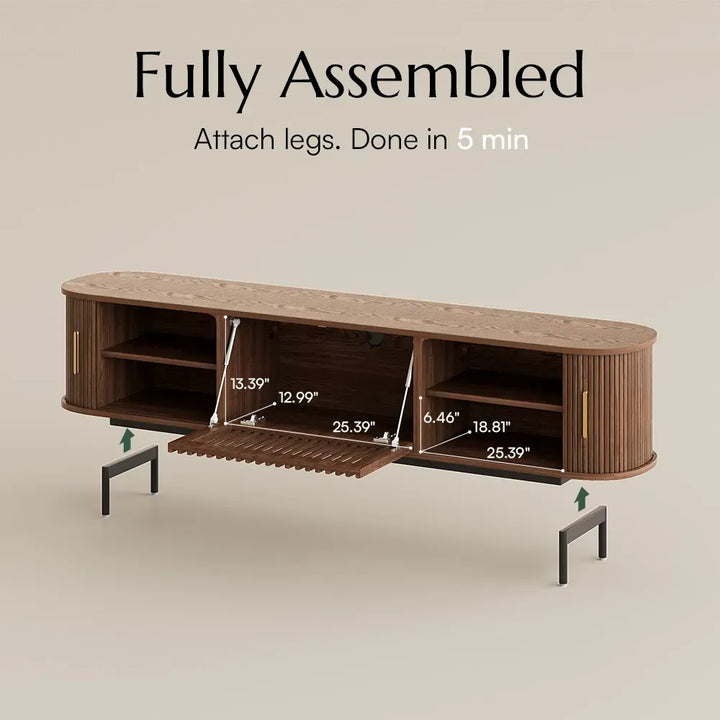 Wood TV Stand | Media Console Cabinet — Mid-Century Living Room