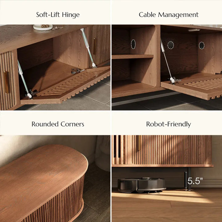 Wood TV Stand | Media Console Cabinet — Mid-Century Living Room