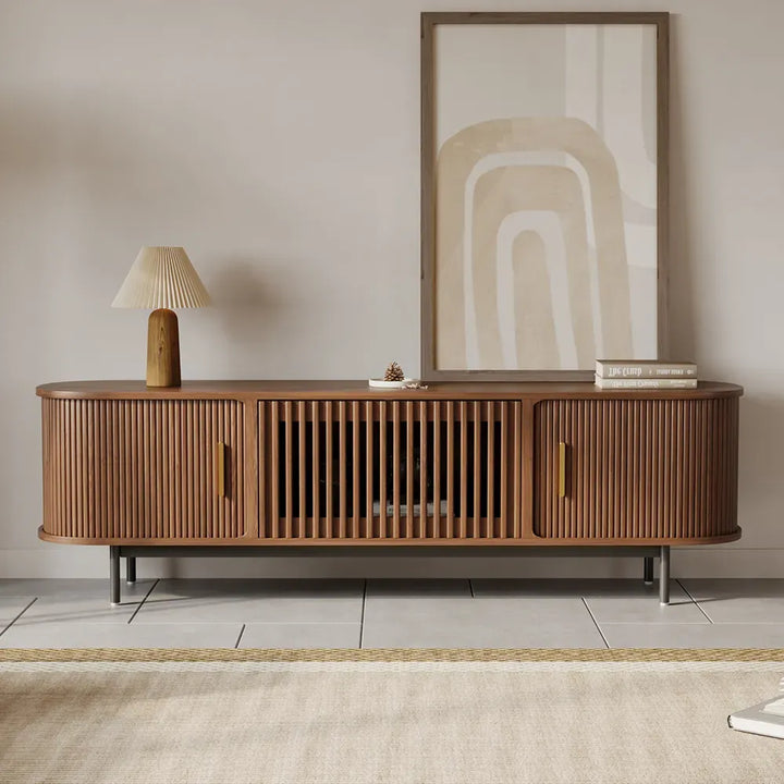 Wood TV Stand | Media Console Cabinet — Mid-Century Living Room