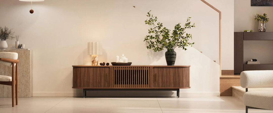 Wood TV Stand | Media Console Cabinet — Mid-Century Living Room