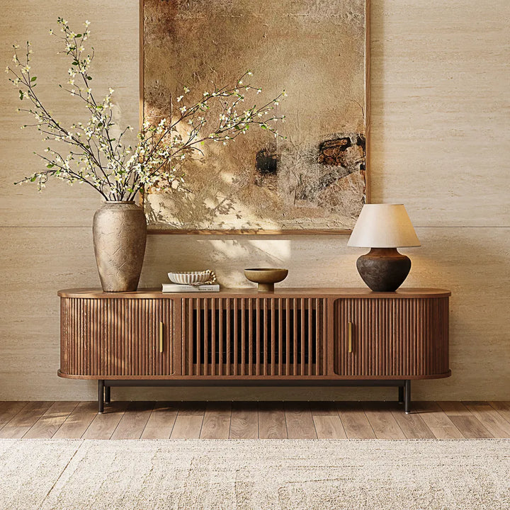 Wood TV Stand | Media Console Cabinet — Mid-Century Living Room