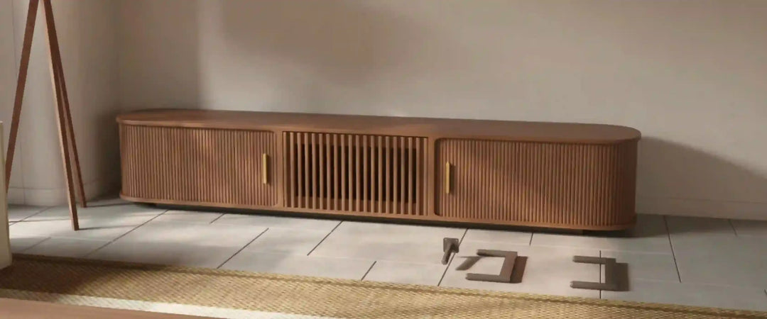Wood TV Stand | Media Console Cabinet — Mid-Century Living Room