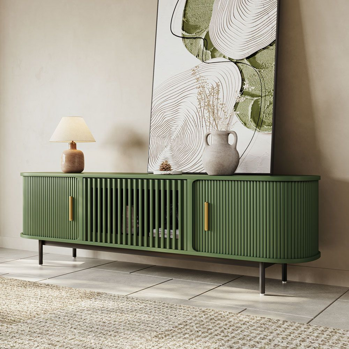 Wood TV Stand | Media Console Cabinet — Mid-Century Living Room