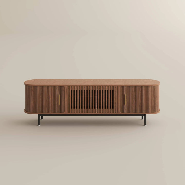 Wood TV Stand | Media Console Cabinet — Mid-Century Living Room