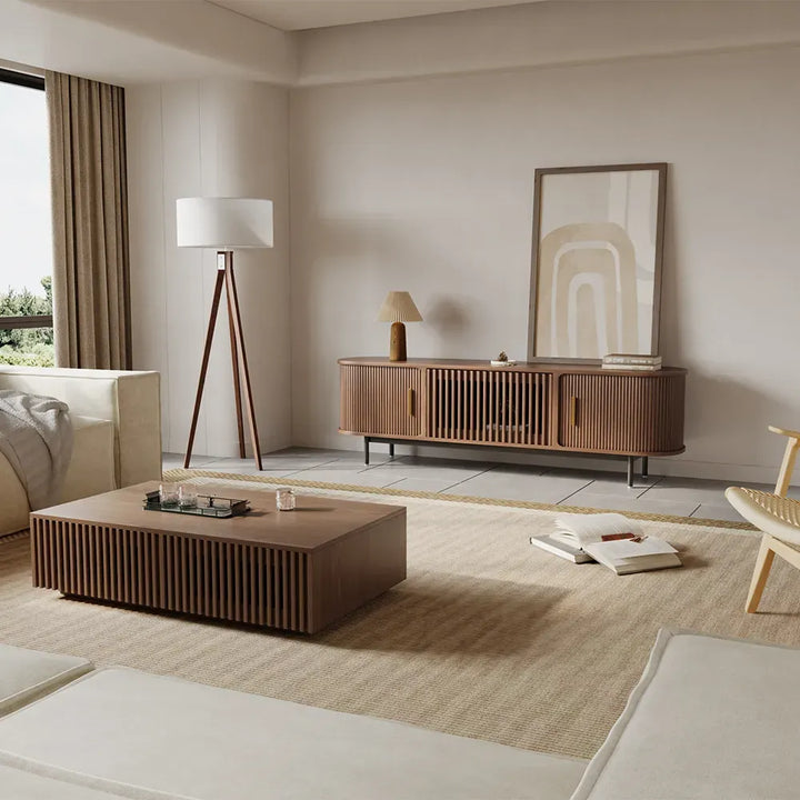 Wood TV Stand | Media Console Cabinet — Mid-Century Living Room