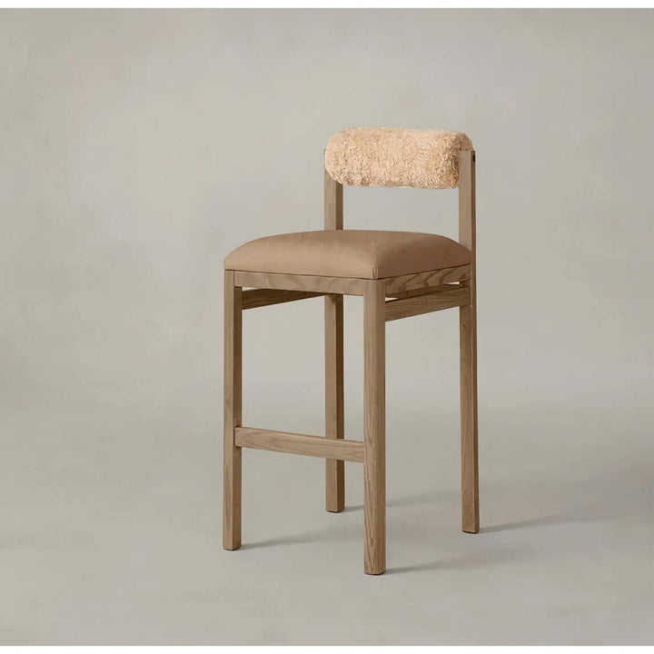 Wooden Bar Stool - Modern Bar Stools featuring boucle and leather for elegant bar or counter seating.