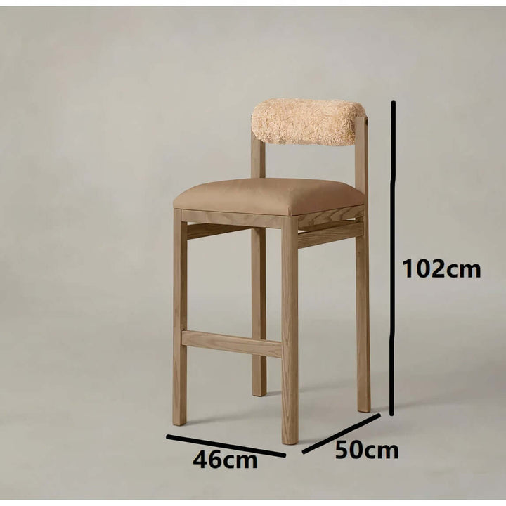 Wooden Bar Stool - Modern Bar Stools showcasing chic design with boucle and leather, ideal for stylish bar seating.