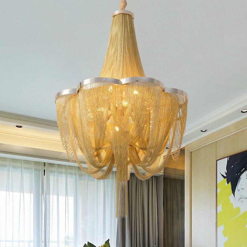 Aaliyah Golden Fringe Chandelier