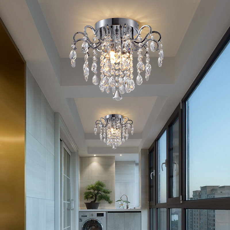 Stella Mini Round Crystal Flush Mount Ceiling Light