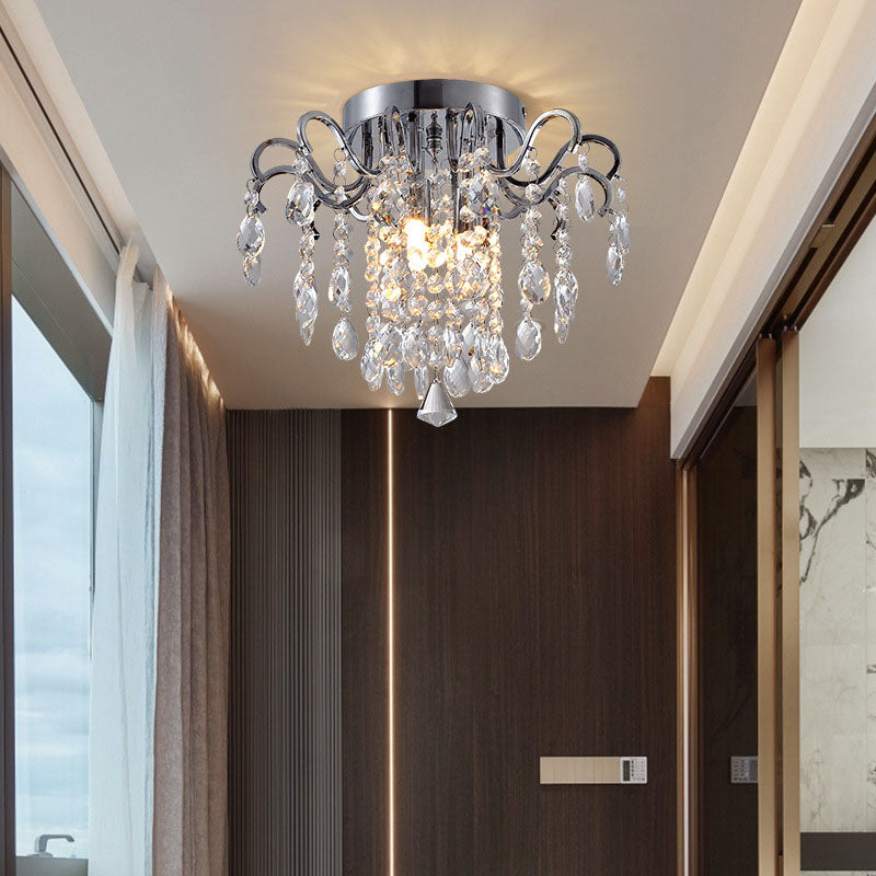 Stella Mini Round Crystal Flush Mount Ceiling Light