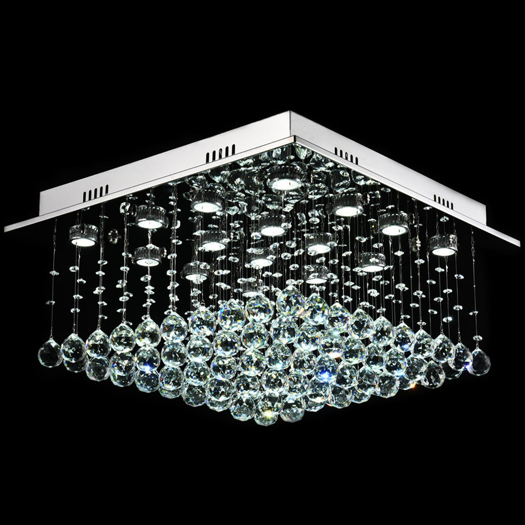 Naomi Square Low Ceiling Raindrop Crystal Chandelier