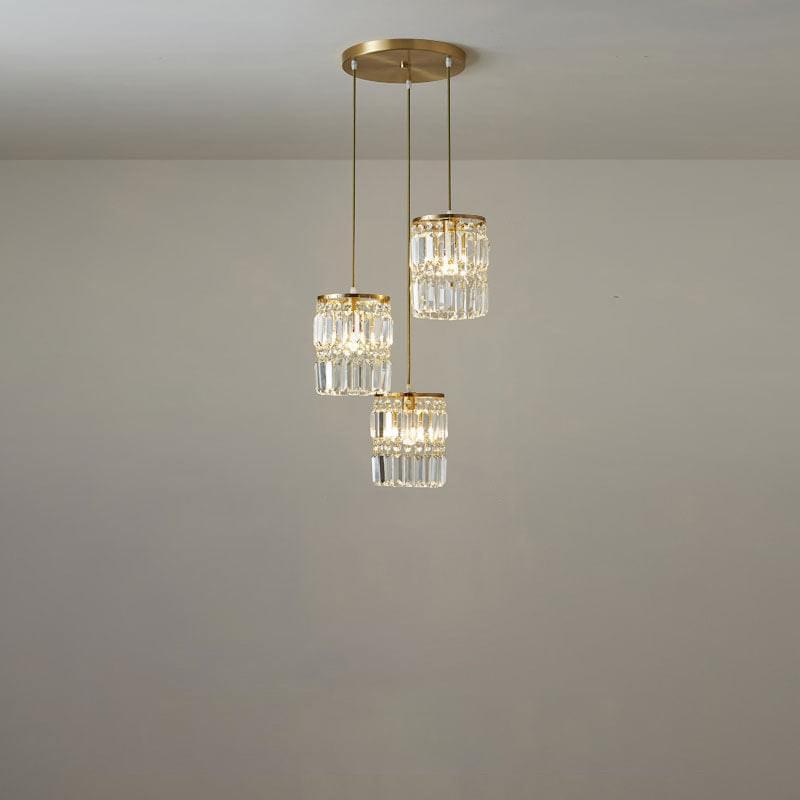 Africa 3-Light Gold Crystal Chandelier