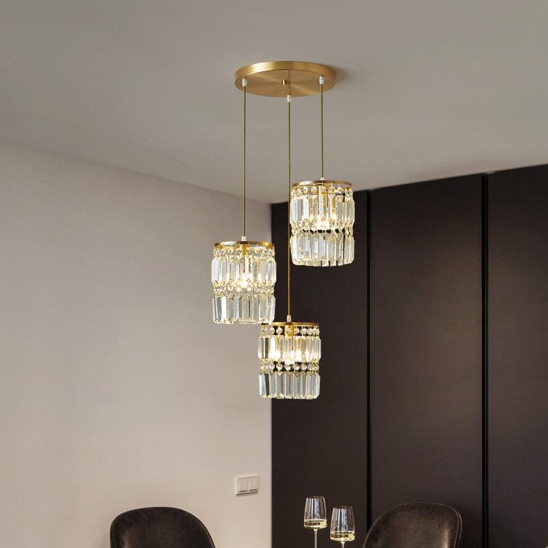 Africa 3-Light Gold Crystal Chandelier