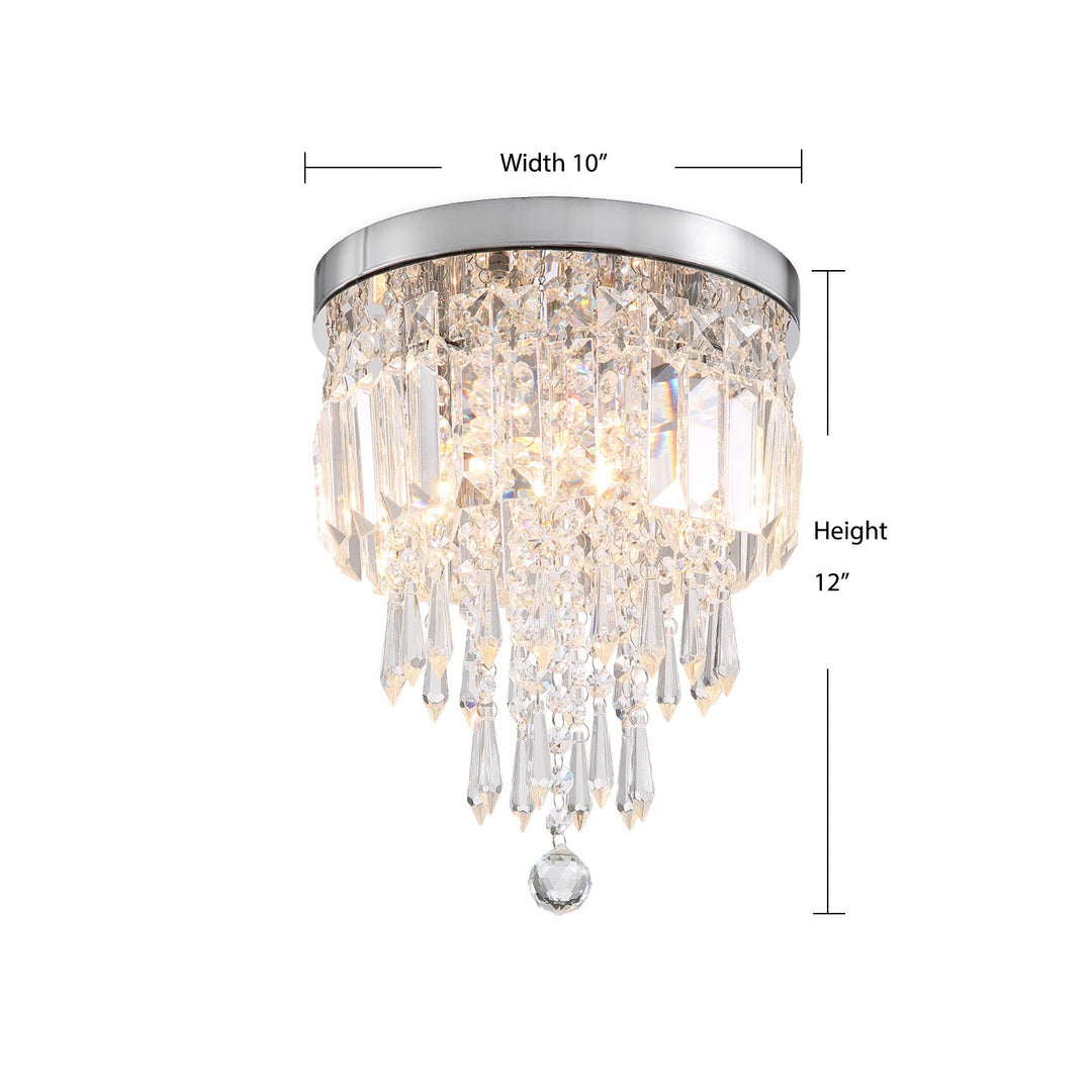 Fern Flush Mount Mini Crystal Chandelier