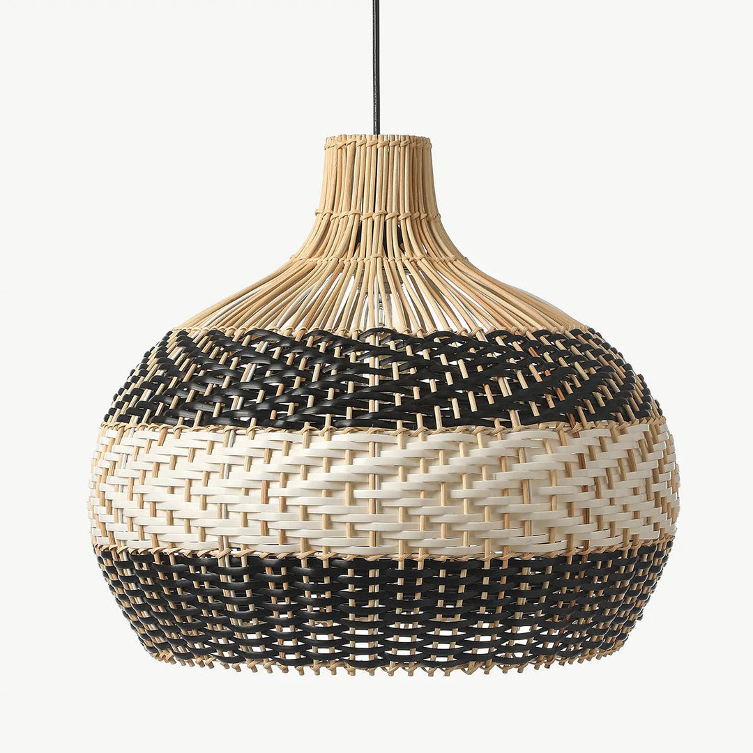 Aurelia Black & White Rattan Pendant Light